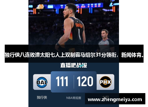 独行侠八连败遭太阳七人上双制霸马绍尔31分领衔，新闻体育。